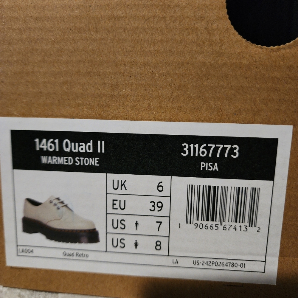 Dr. Martens Platforms1461 Quad II Platform Derby In Warmed Stone Unisex - Picture 15 of 16